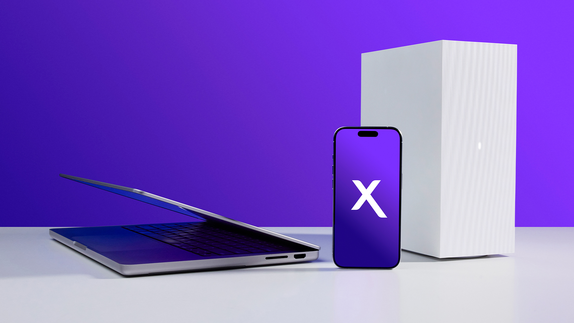 Router, laptop and smartphone on a table